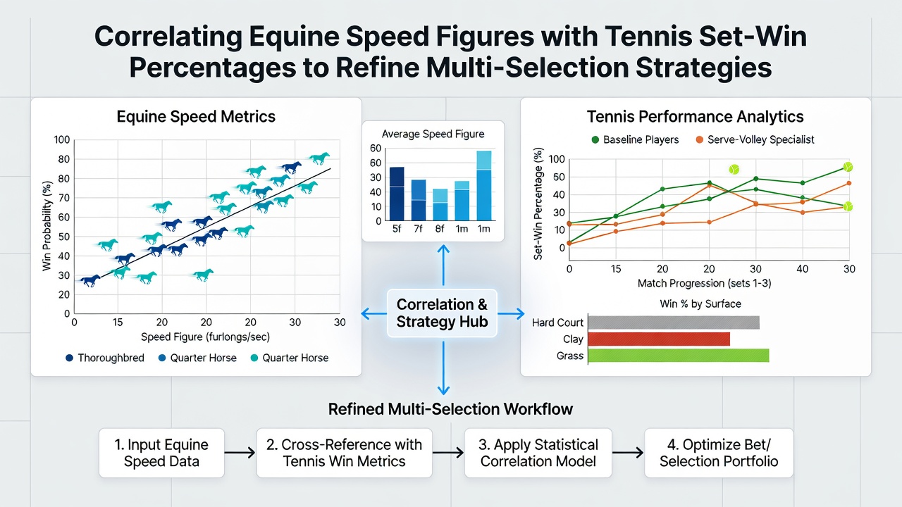 Data visualization merging horse racing speed metrics with tennis performance percentages