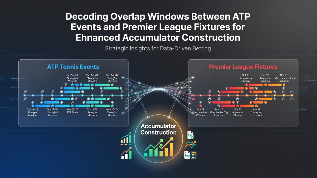 ATP tennis player in action during a summer tournament alongside Premier League stadium visuals representing schedule overlaps