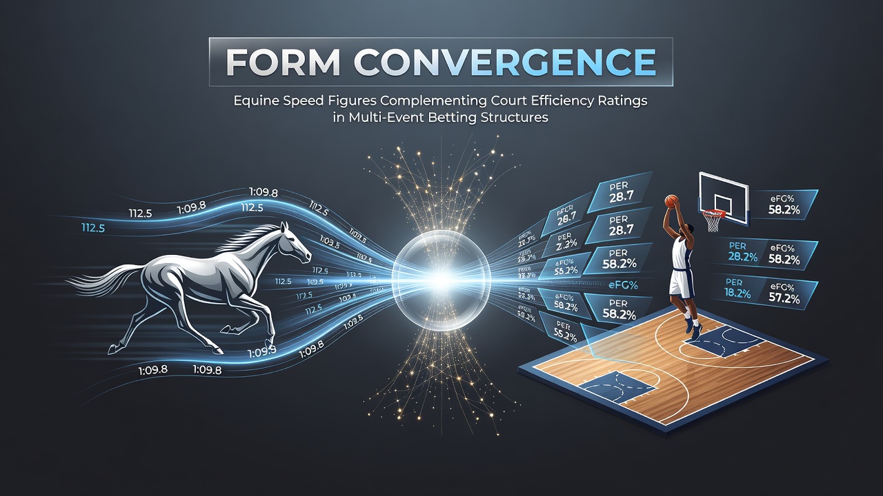 Equine speed figures displayed alongside tennis court efficiency charts on a digital betting interface