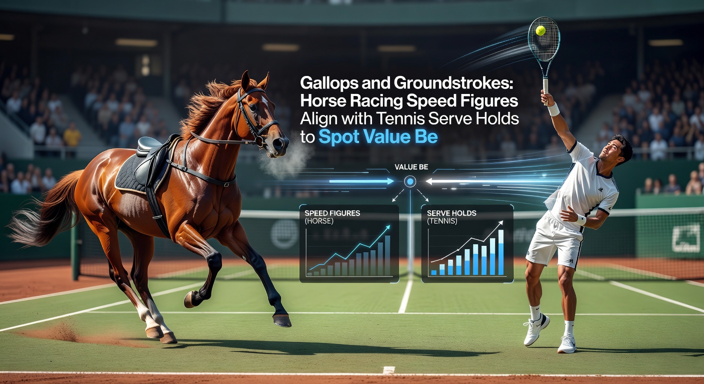 Close-up of a speed figure chart next to tennis serve analytics graphs, illustrating data-driven insights for bettors seeking value across horse tracks and clay courts
