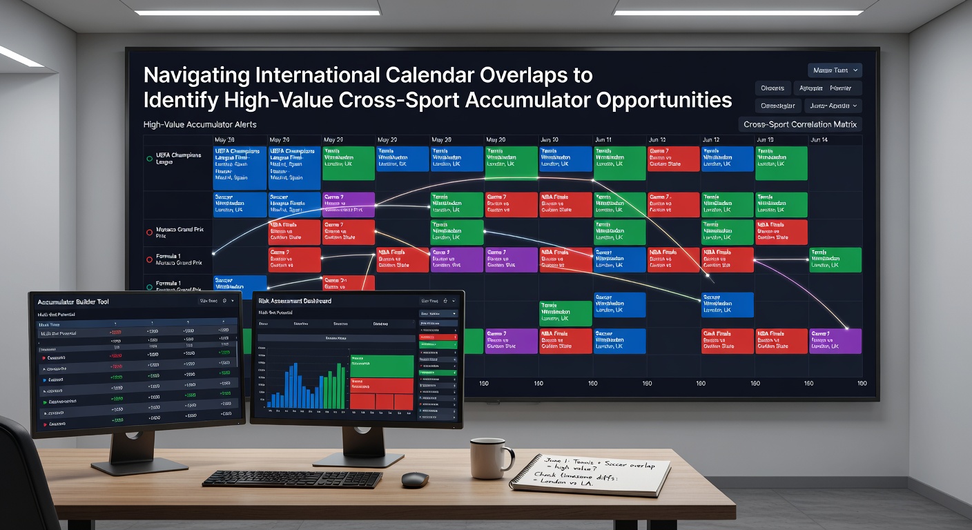 Bettors reviewing digital calendars and odds boards for cross-sport accumulator planning