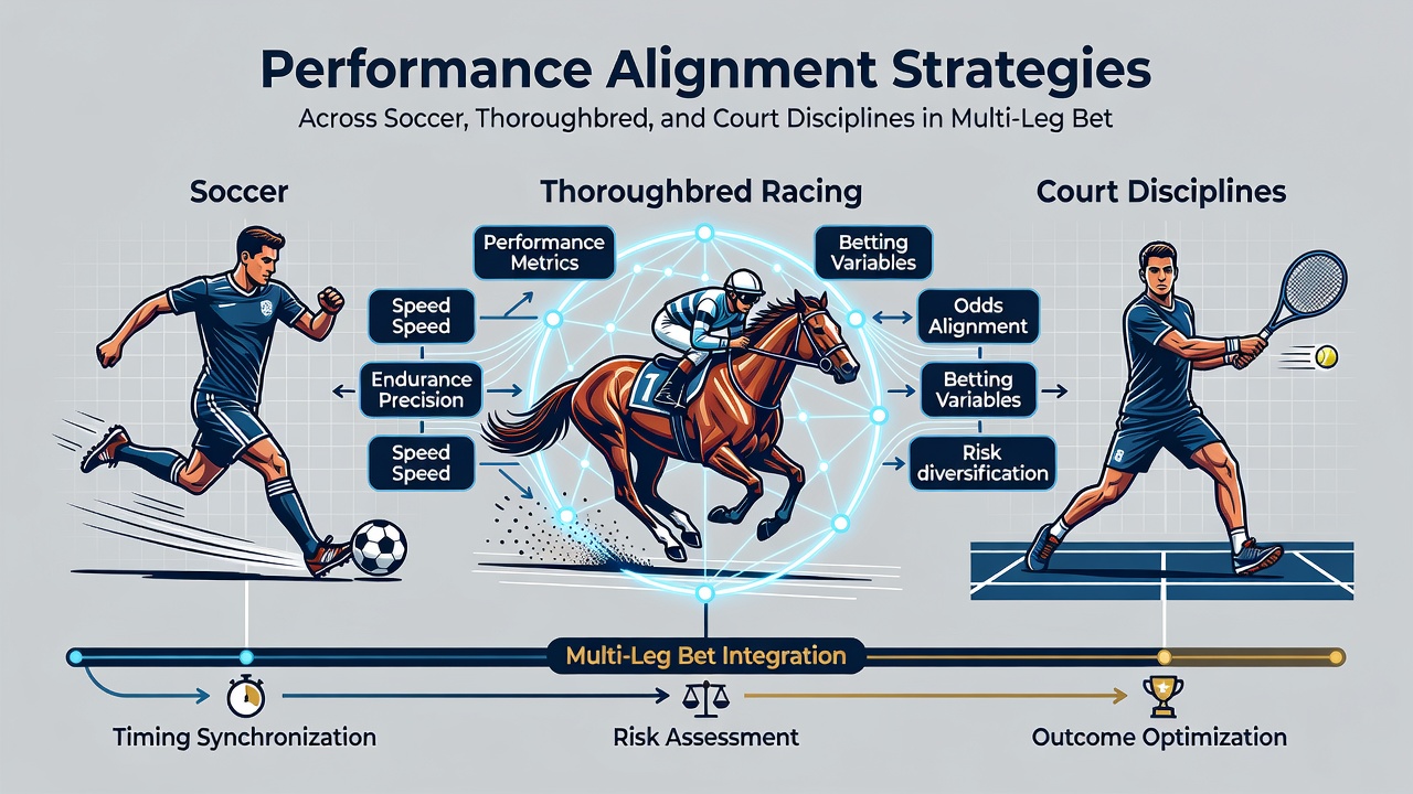 Data visualization charts comparing performance metrics across soccer, horse racing, and tennis for accumulator strategies