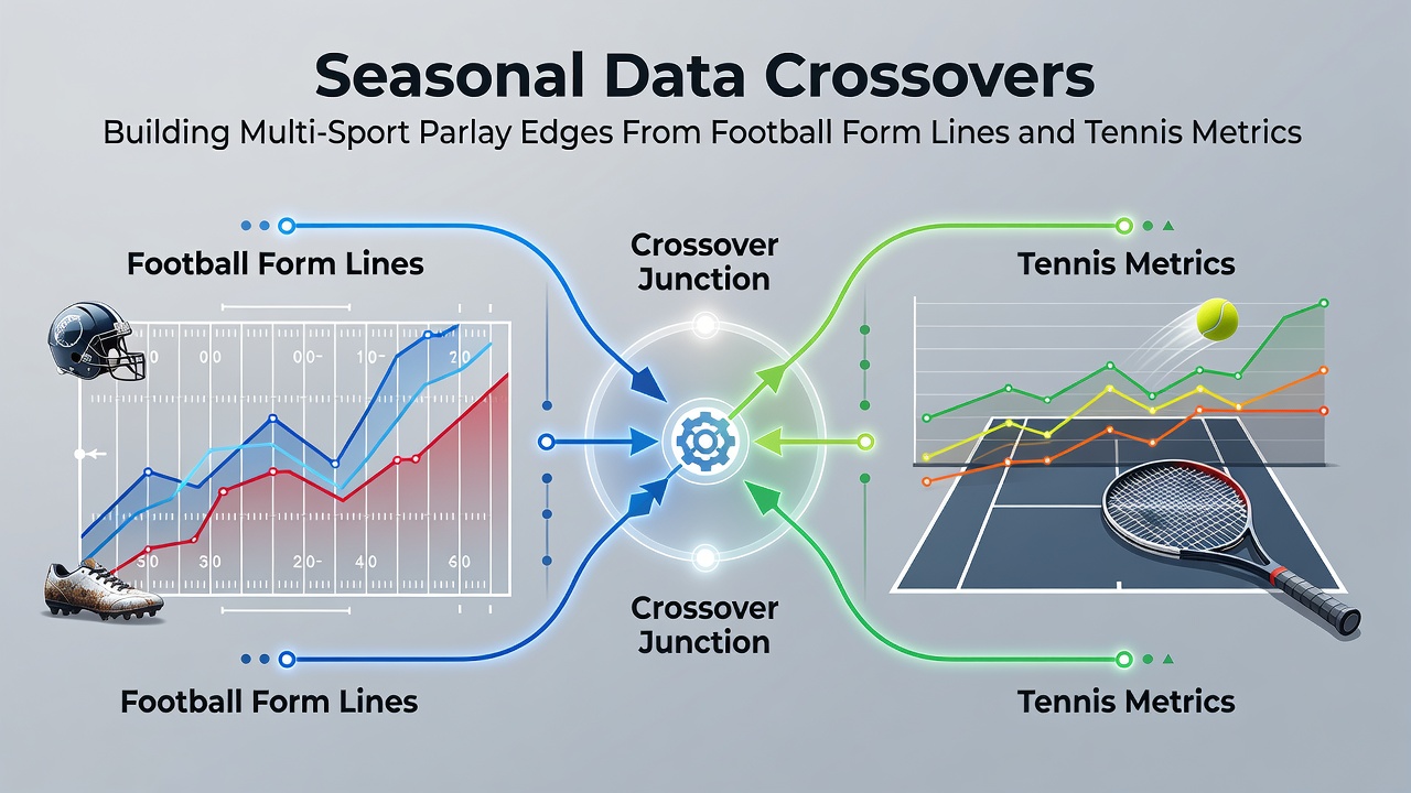 Charts displaying merged football form trends and tennis metric correlations for accumulator modeling